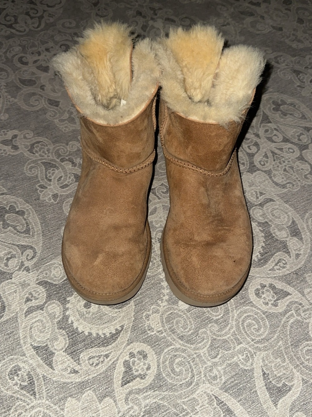 UGG Chestnut Suede Shearling-Lined Short Boots